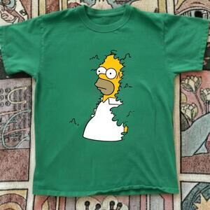 Gildan Men Green T-Shirt, The Simpsons Green Cotton T-Shirt